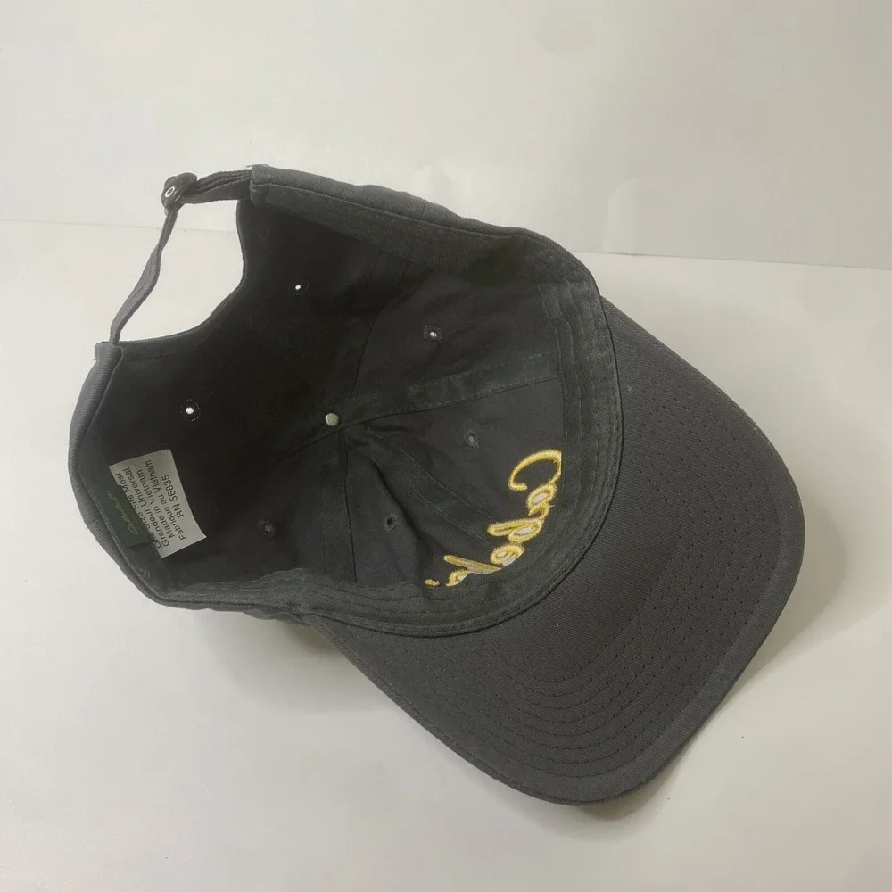 Cabelas Club Adjustable Gray/yellowHat. Excellent Condition. One Size Fits Most.